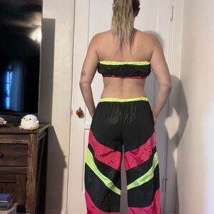 I Heart Raves Daisy Colorblock Windbreaker Set - Neon Reflective - Women’s M